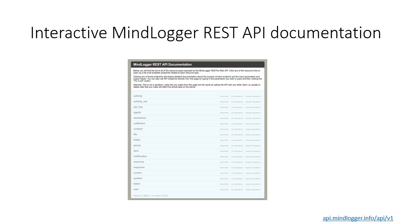 Girder for MindLogger Swagger documentation screenshot