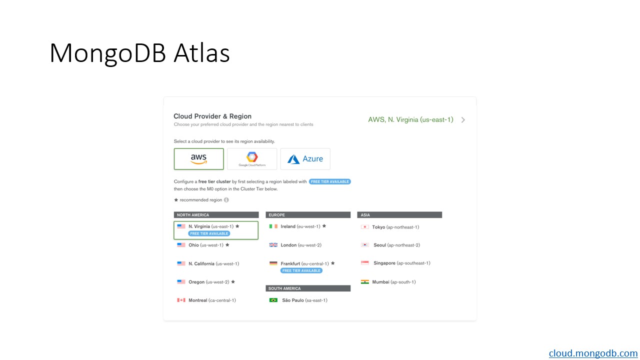 MongoDB Atlas configuration screen