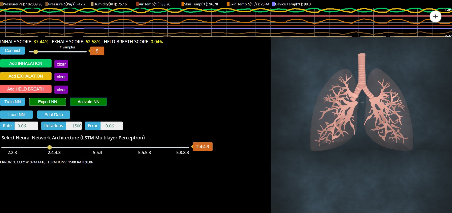 intraoral respirometer web app